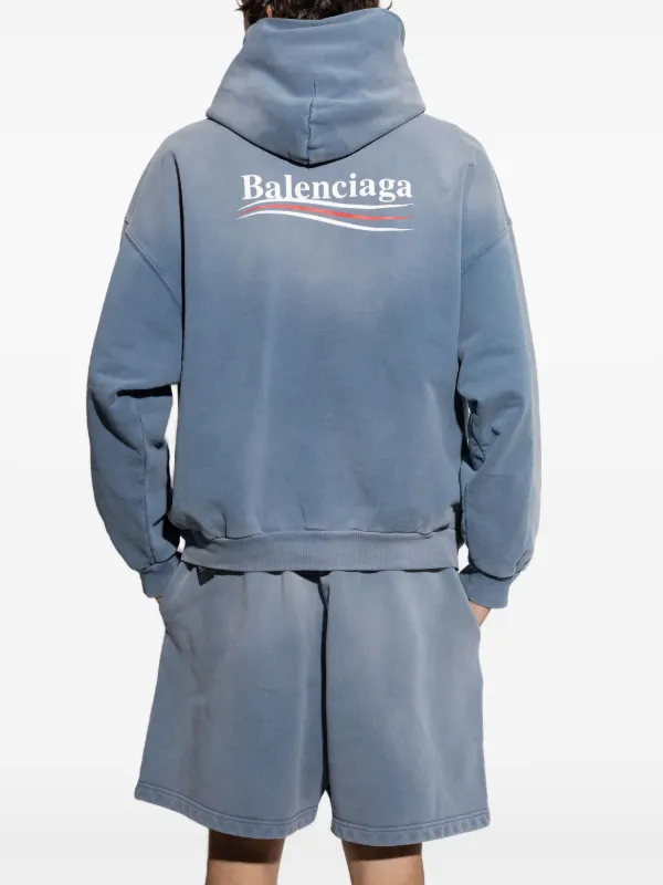 パーカー・フーディ *BALENCIAGA* Logo Hooded Sweatshirt Marine Blue 761458TPVE54 Balenciaga Logo Oversized Hooded Sweatshirt Marine Blue