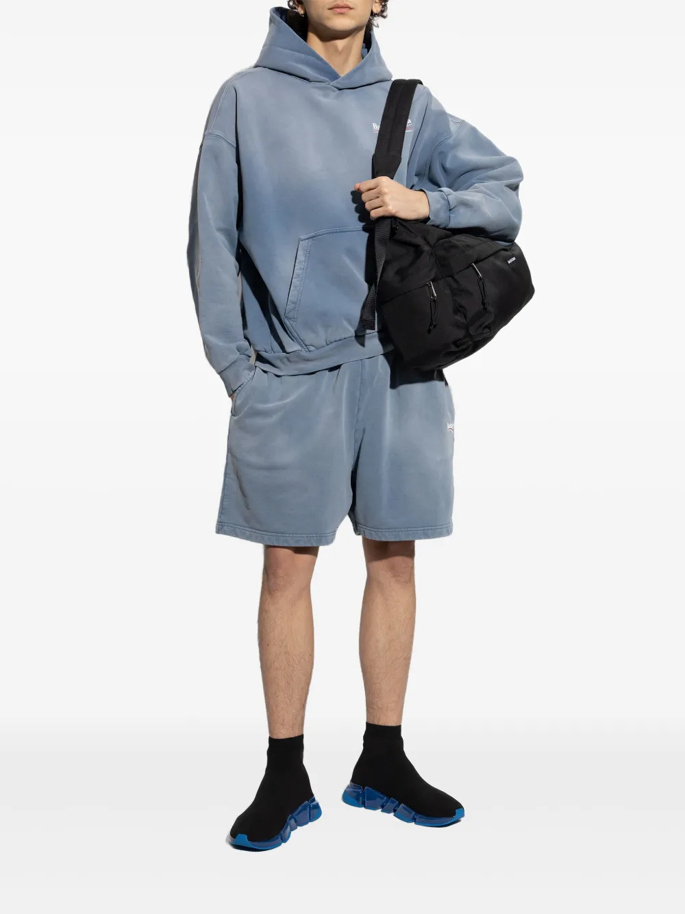 Balenciaga Hoodie met logoprint Blauw