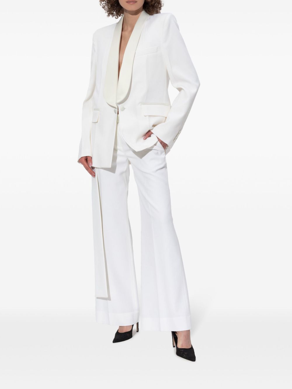 Victoria Beckham shawl-collar blazer - Wit