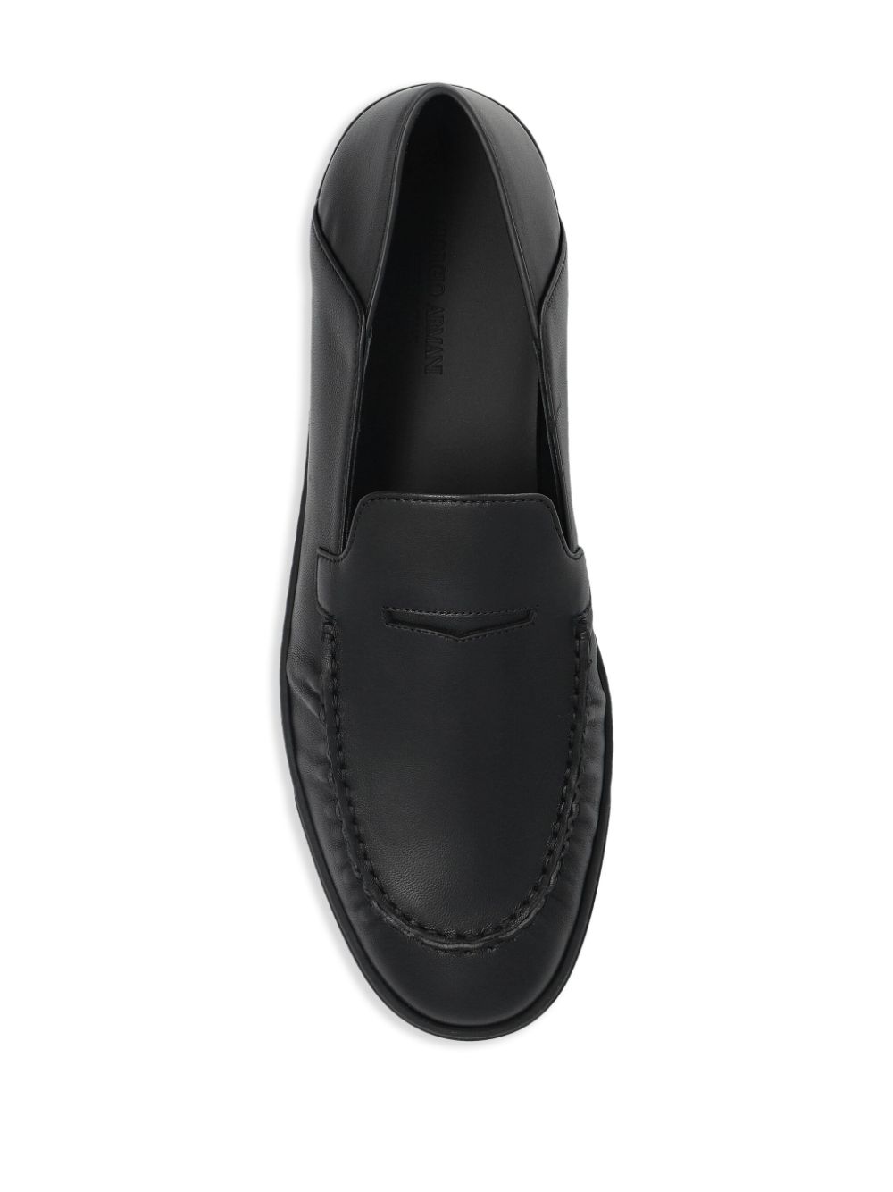 Giorgio Armani leather penny loafers Black