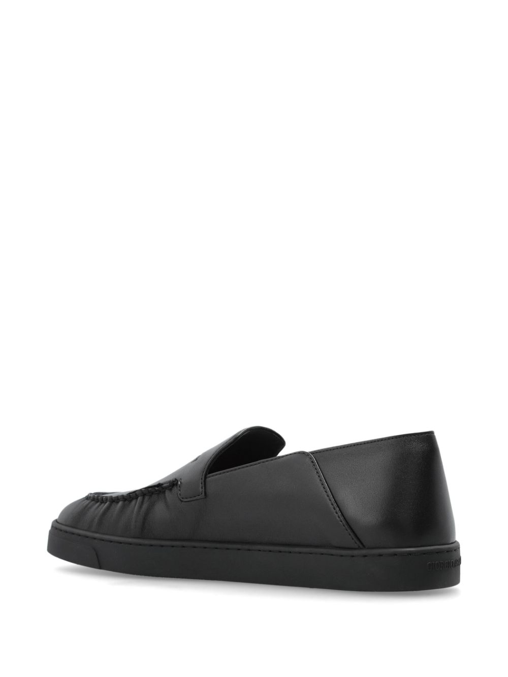 Giorgio Armani leather penny loafers Black