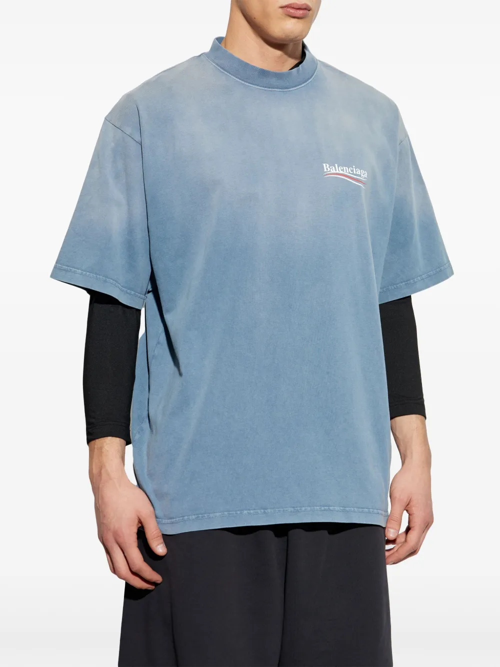 Balenciaga T-shirt met logoprint Blauw