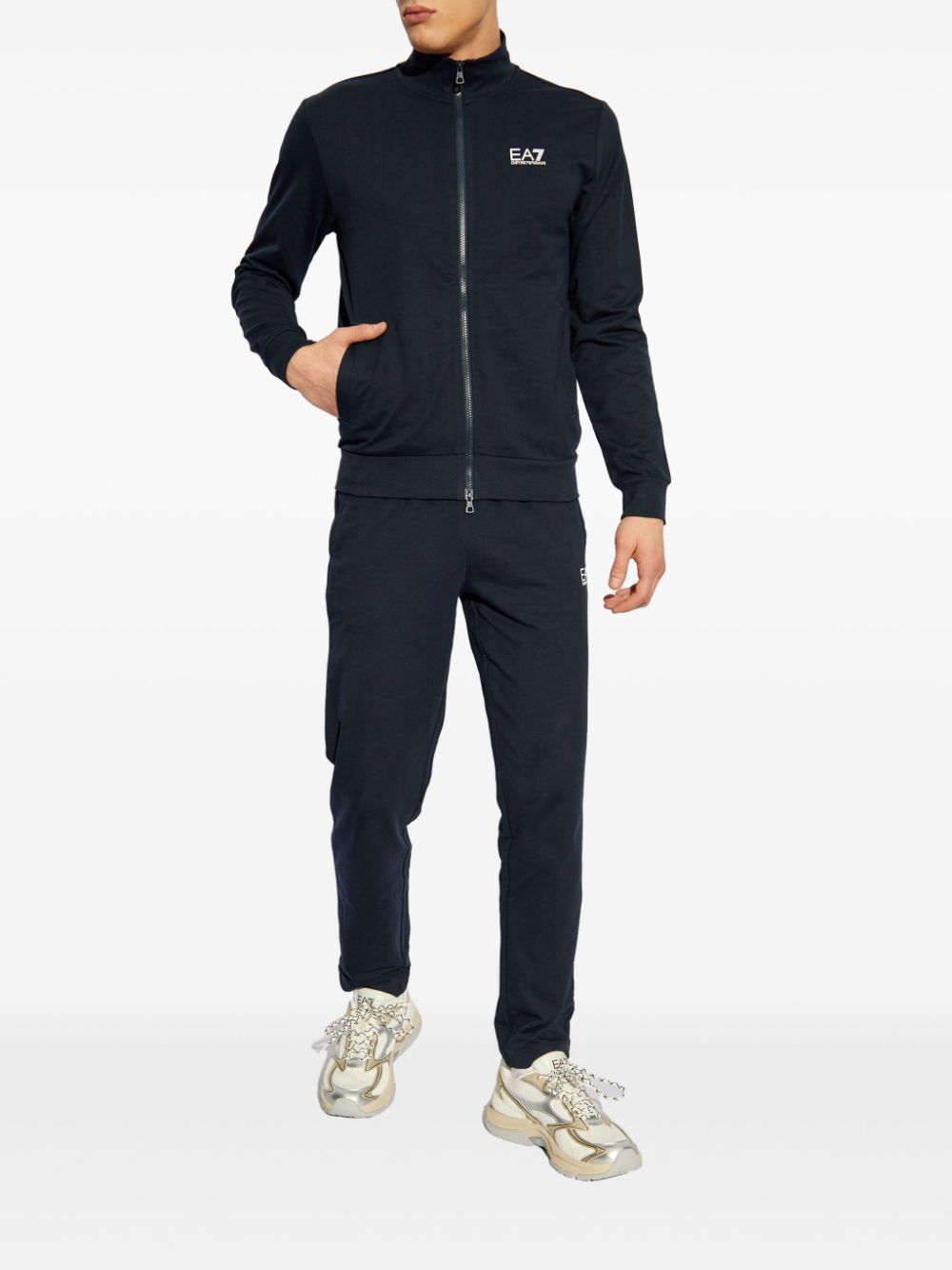 Ea7 Emporio Armani logo-print tracksuit - Blauw