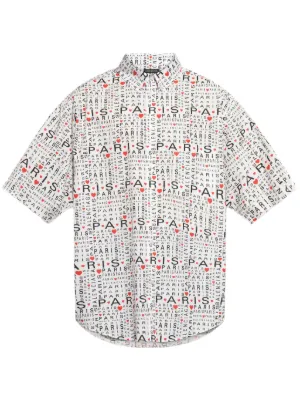 Balenciaga Paris Resto short-sleeved Shirt | Red | FARFETCH