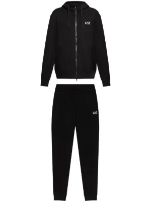 Ea7 Emporio Armani zip-up Tracksuit Set | Black | FARFETCH