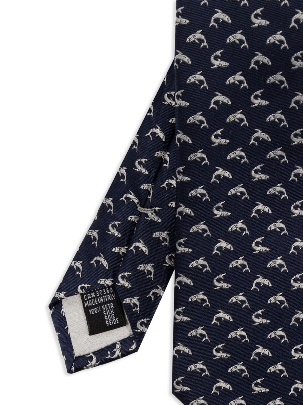 Giorgio Armani fish print necktie - Blauw