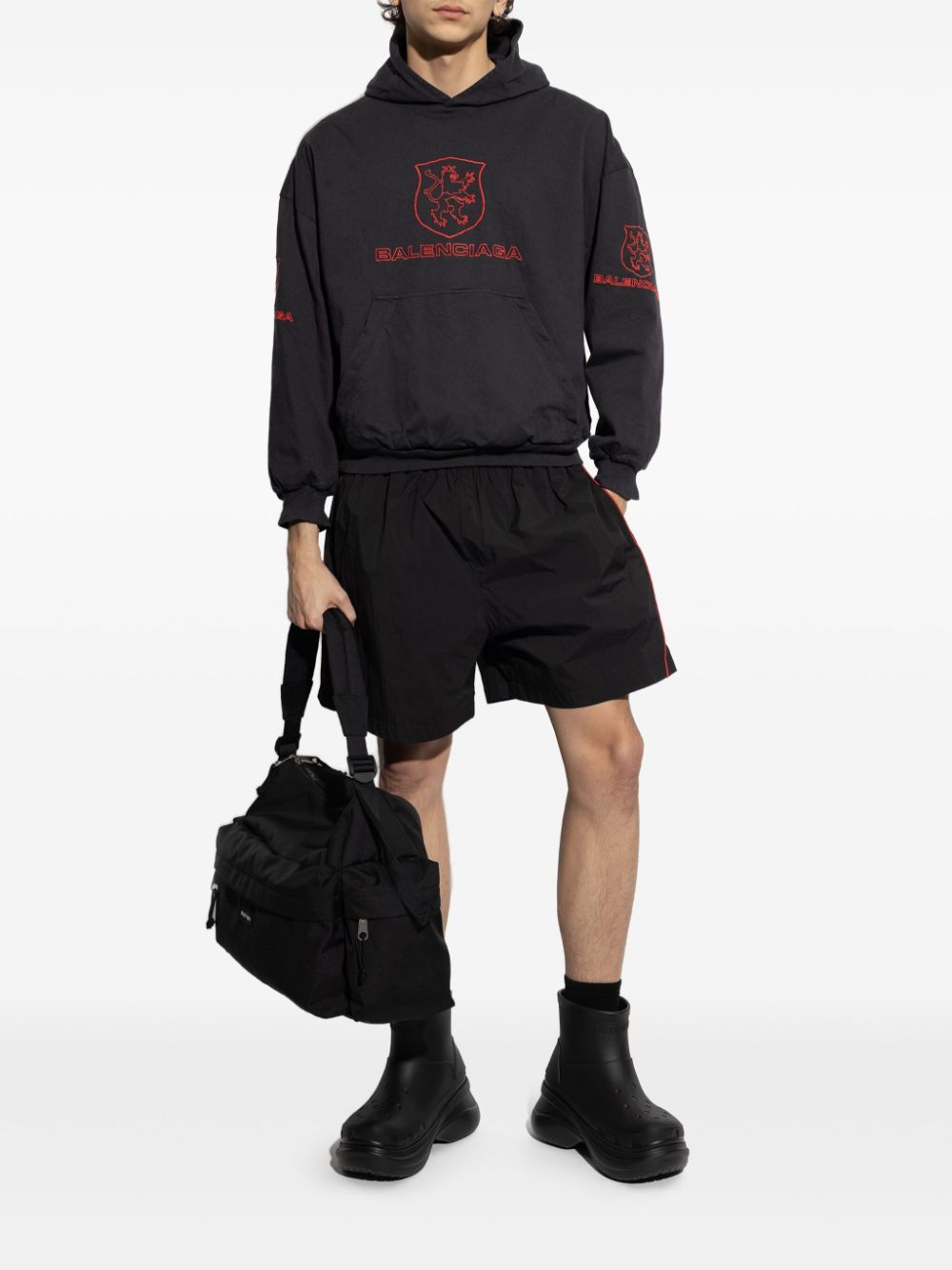 Balenciaga embroidered track shorts - Zwart