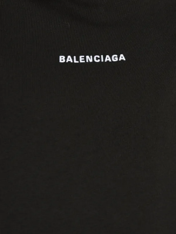Tシャツ・カットソー BALENCIAGA Women Tops 7932824E2B9 1081 BLACK Logo cotton T-shirt in black - Balenciaga | Mytheresa