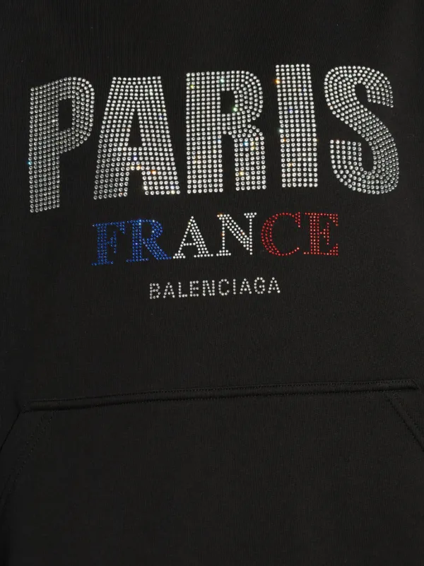 パーカー・フーディ BALENCIAGA Sweatshirt 818433TRVL41000 Balenciaga logo-studded Hoodie | Black | FARFETCH