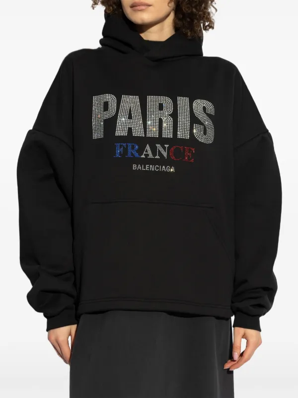希少【BALENCIAGA】バッジロゴフーディブラック Balenciaga logo-studded Hoodie | Black | FARFETCH