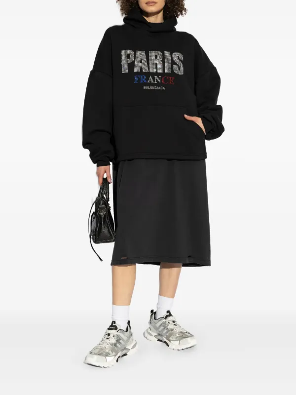 Balenciaga logo-studded Hoodie | Black | FARFETCH