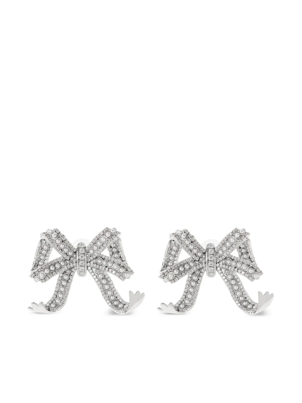 Self-Portrait aretes con motivo de moño | plateado | Image 1