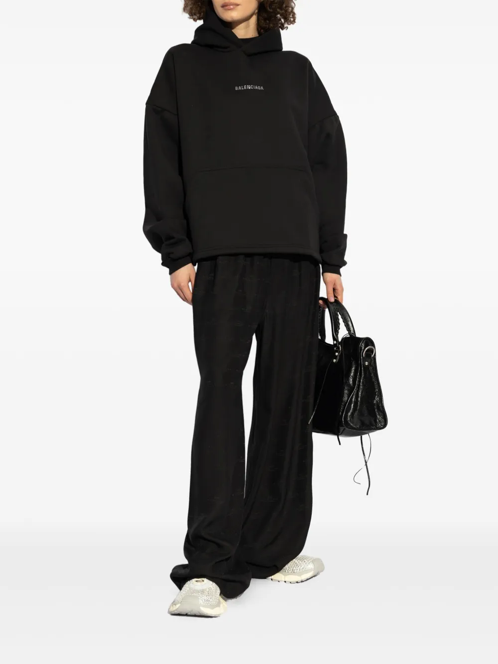 Balenciaga Hoodie met studs Zwart