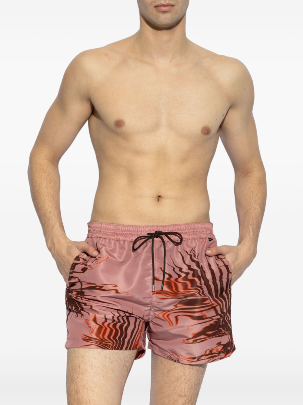 Paul Smith graphic-print swim shorts - Pink