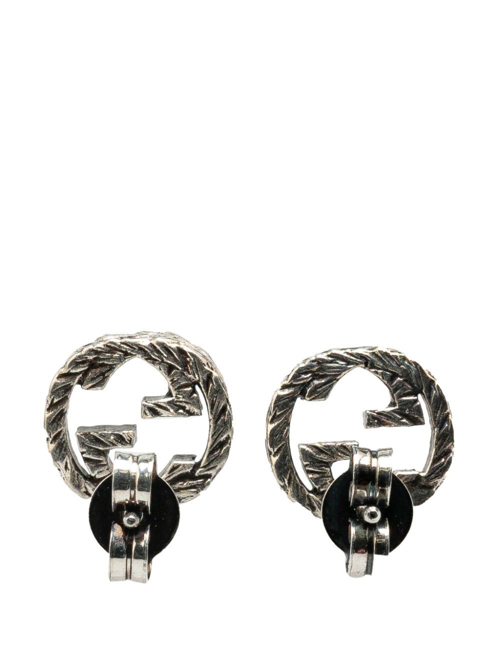 Gucci Pre-Owned 2000-2015 Silver Interlocking G Push Back costume earrings - Zilver