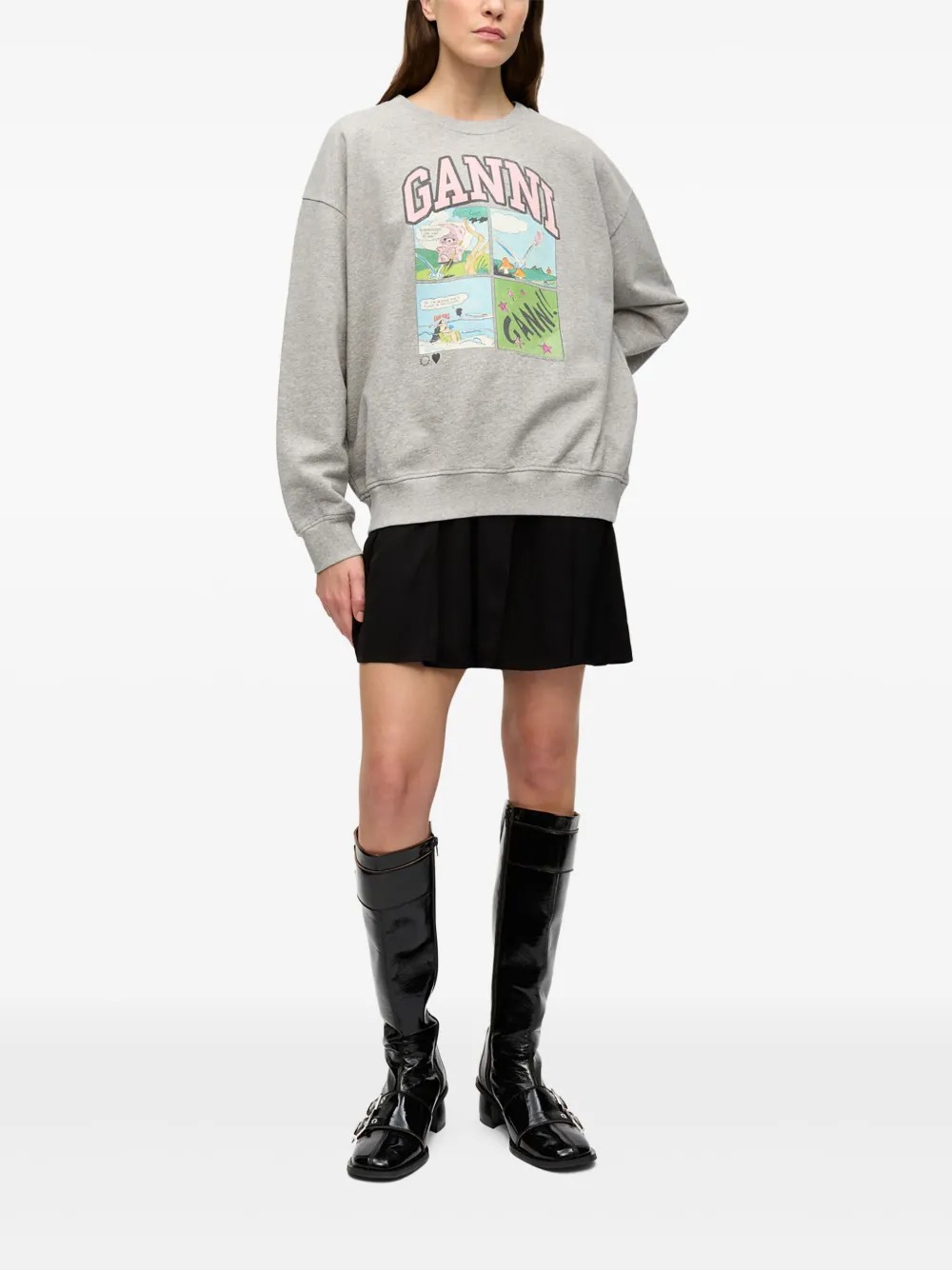 GANNI printed sweatshirt - Grijs