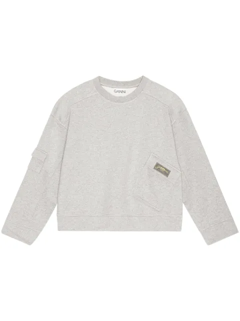 GANNI logo-patch sweatshirt