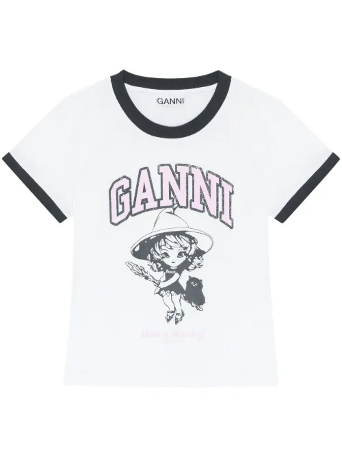 T-shirt à imprimé graphique - GANNI - Modalova