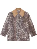 GANNI leopard-print bomber jacket - Brown