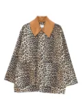 GANNI leopard-print bomber jacket - Brown