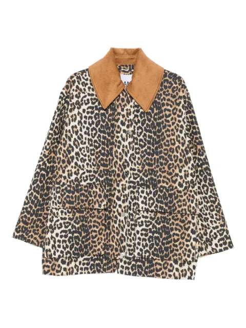 GANNI leopard-print bomber jacket