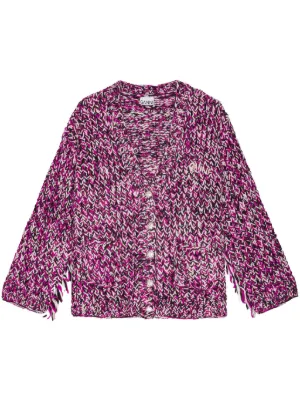 ganni ピンクカーディガン Ganni // Pink Embellished Ribbed Cardigan – VSP Consignment