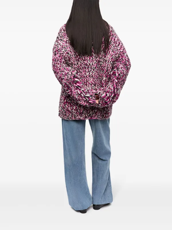 GANNI chunky-knit Cardigan Pink FARFETCH GR