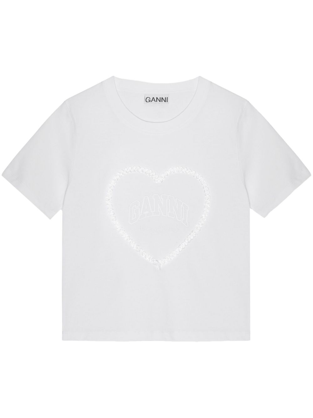 heart-appliqué T-shirt