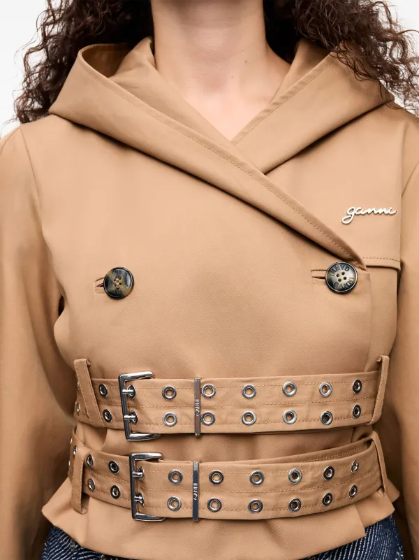 GANNI パイピング ブラウン パデッドジャケット GANNI パイピング ブラウン パデッドジャケット