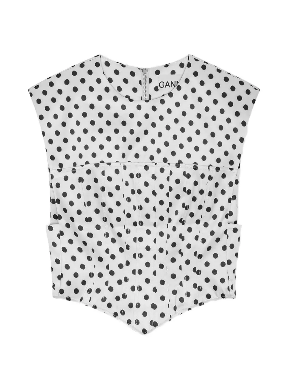 GANNI Top a pois - Bianco