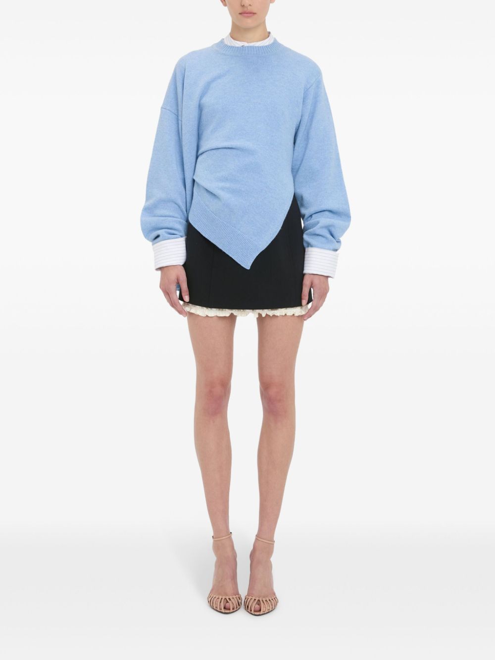 Victoria Beckham gathered-detail sweater - Blauw