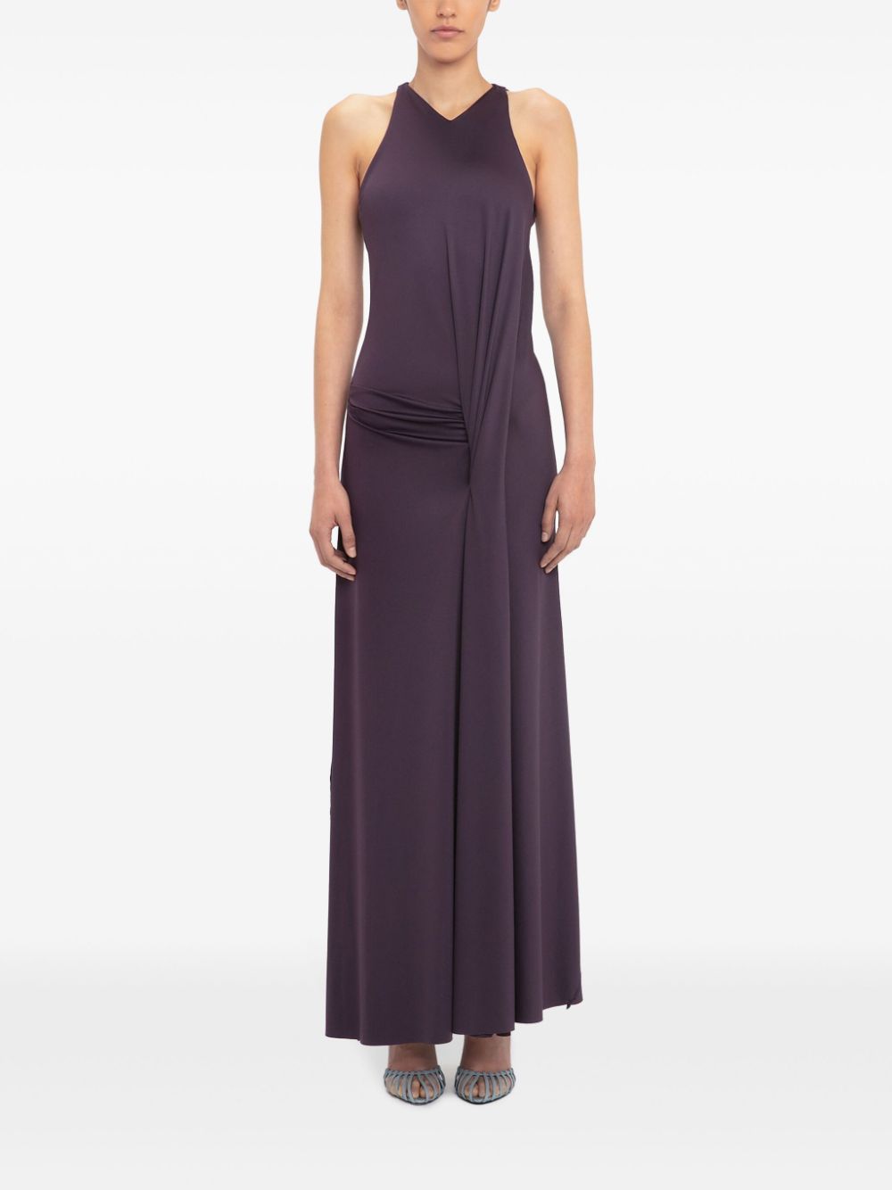 Victoria Beckham draped sleeveless maxi dress - Paars