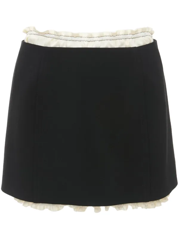 Victoria Beckham Ruched-detail Mini Skirt in Black