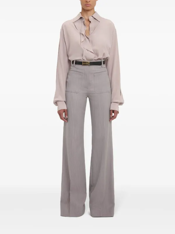 Victoria Beckham Alina Palazzo Pants | Grey | FARFETCH CZ