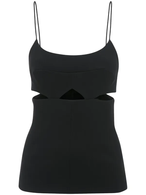 Victoria Beckham Cut-out Tank Top in Black