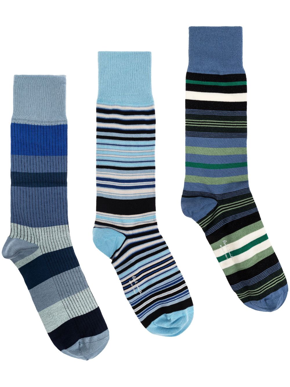 Paul Smith three-pack striped socks - Blue