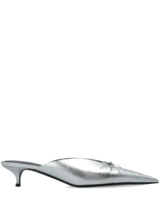 靴 BALENCIAGA KNIFE SLINGBACK SATIN MULE Balenciaga BB Square Knife slingback pumps for Women - Grey