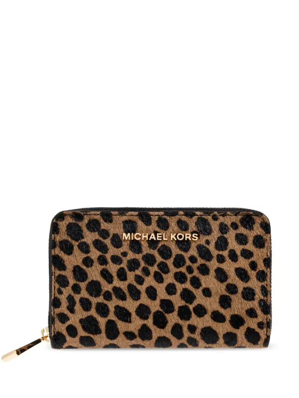 Michael Michael Kors Small leopard-print Wallet Brown