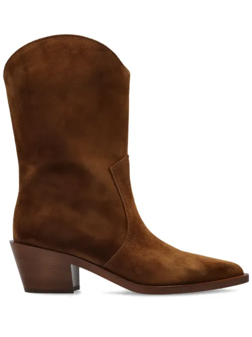 Bottines d'inspiration western en daim - Gianvito Rossi - Modalova