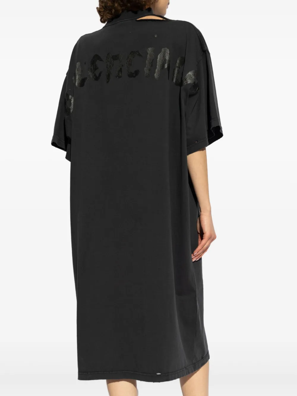 Balenciaga T-shirtjurk met logoprint Zwart
