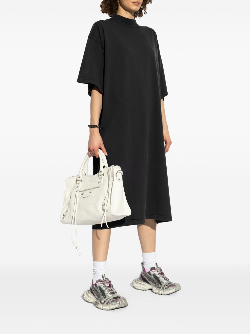 Balenciaga logo-print T-shirt dress - Zwart