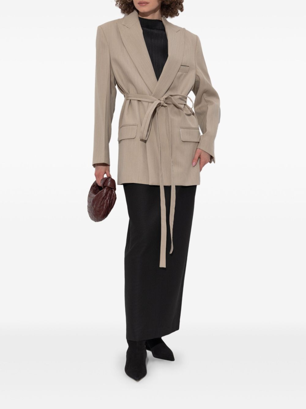 Victoria Beckham tied waist blazer - Beige