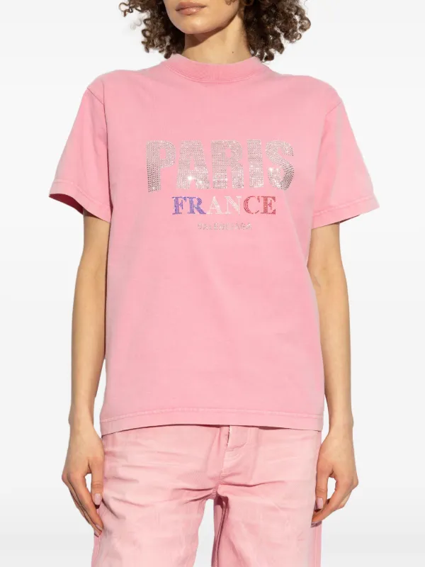 【人気沸騰】 Tシャツ ロゴ Balenciaga | JP FARFETCH | ピンク トップス