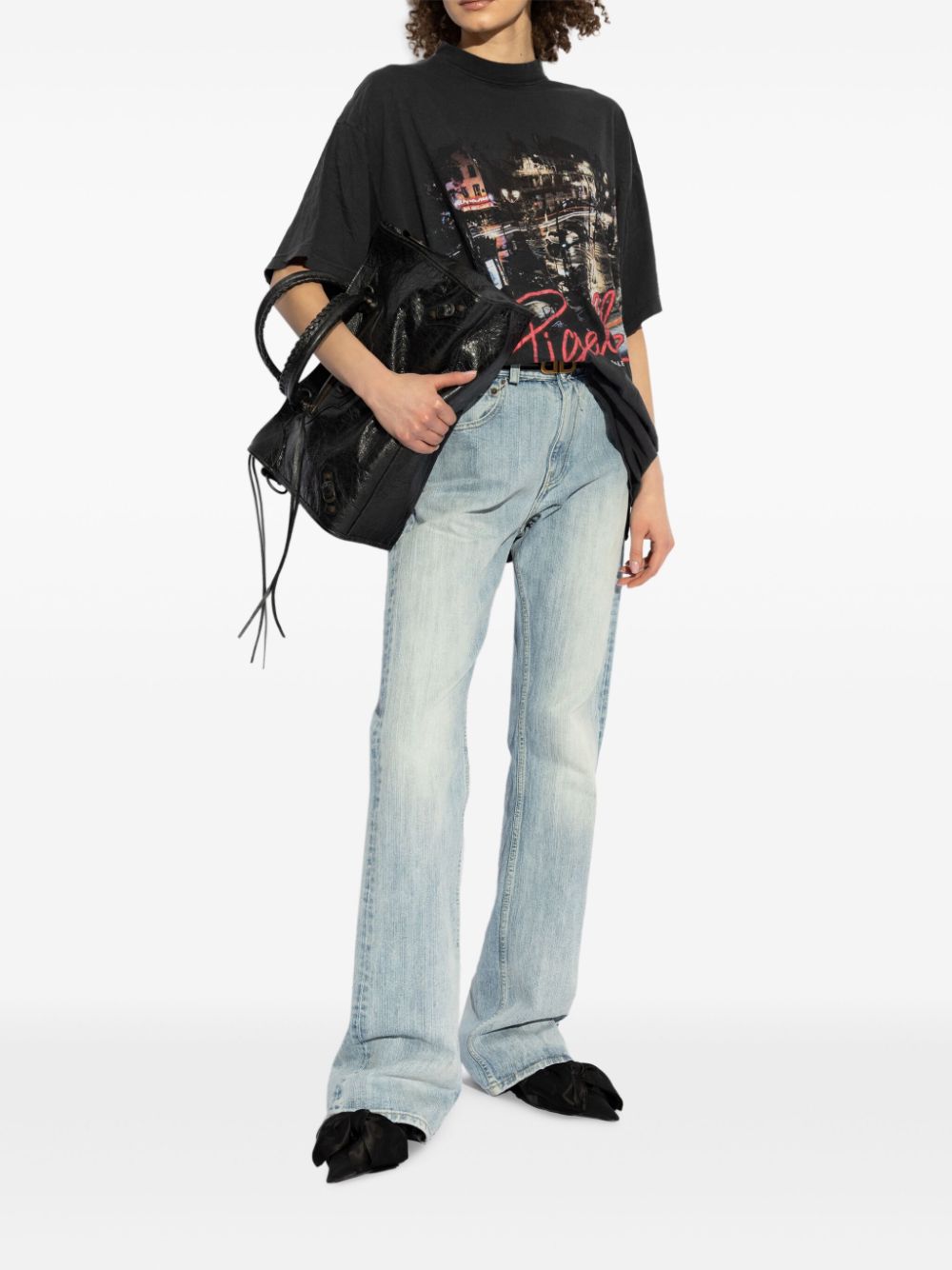 Balenciaga printed T-shirt - Zwart