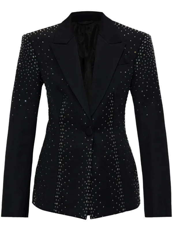 The Attico Crystal-embellished Blazer in Black