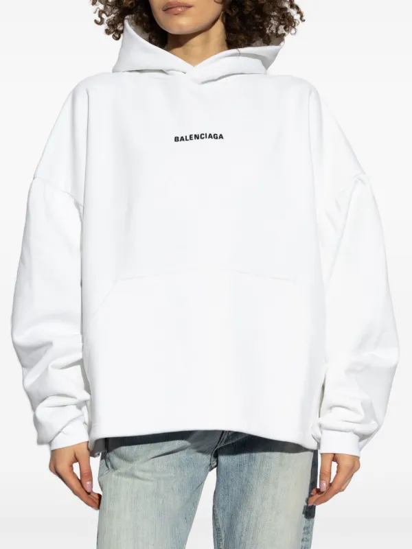 【美品】BALENCIAGA ホワイト パーカー BALENCIAGA ホワイト ロゴパーカー