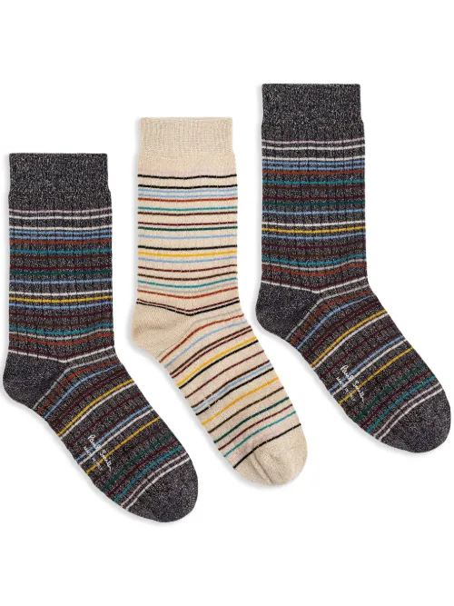 Lot de trois paires de chaussettes à rayures signature - Paul Smith - Modalova