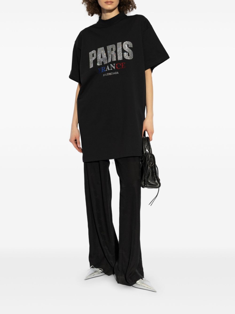 Balenciaga logo-studded T-shirt - Zwart