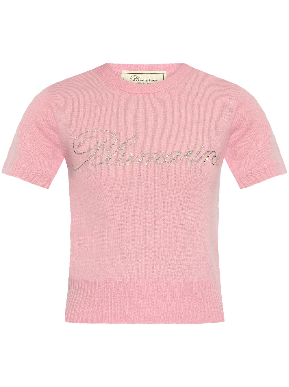 rhinestone logo knitted top