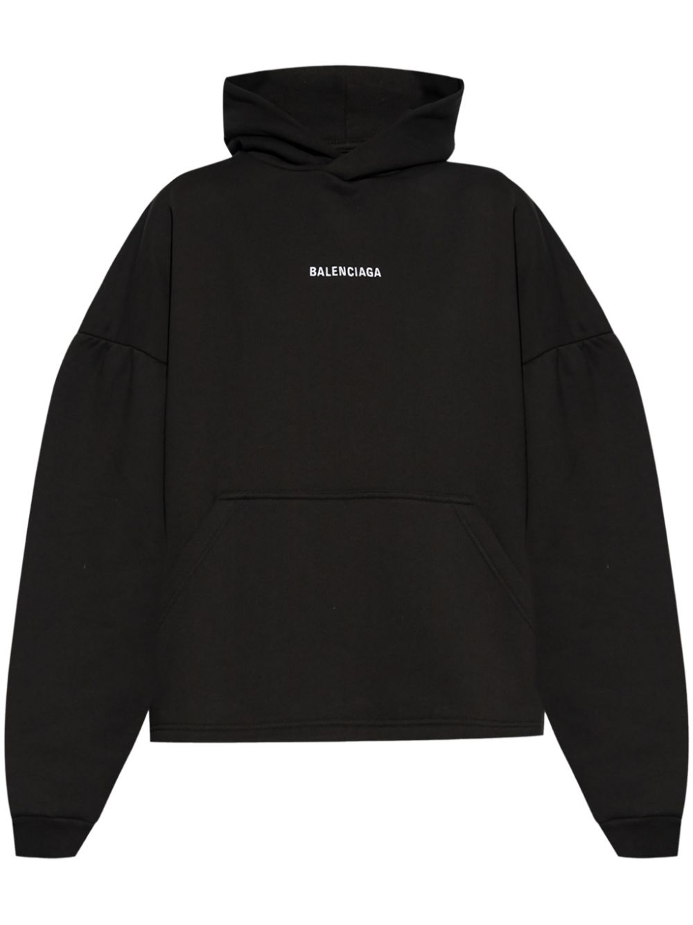 Balenciaga Hoodie met geborduurd logo Zwart